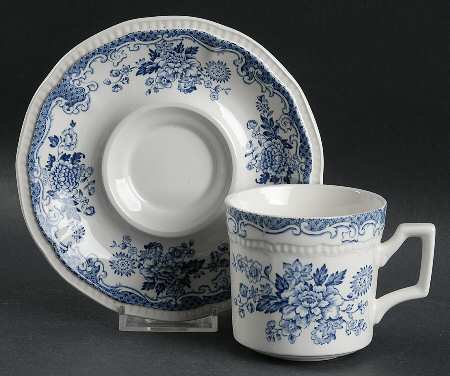 Balmoral Blue Flat Cup & Saucer Set by Kensington Staffords