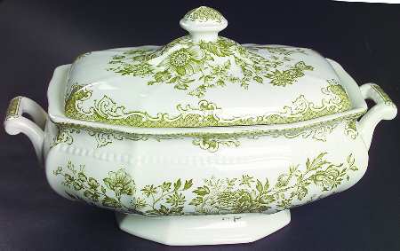 Balmoral Green Oval Covered Vegetable
