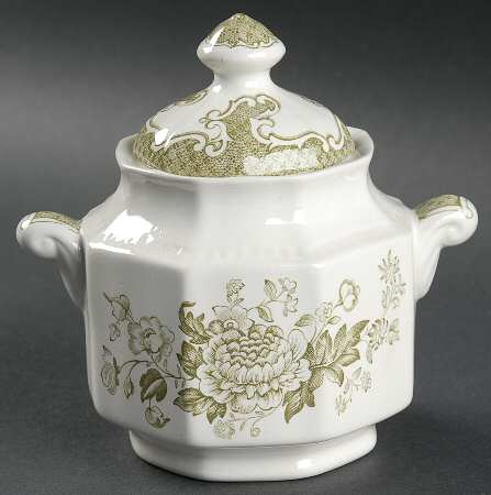 Balmoral Green Sugar Bowl & Lid