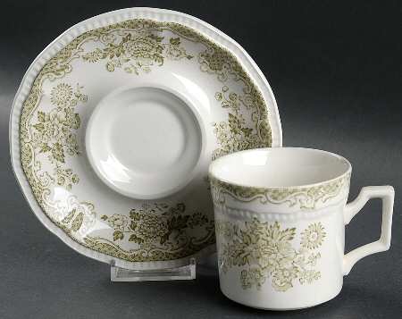 Balmoral Green Flat Cup & Saucer Set