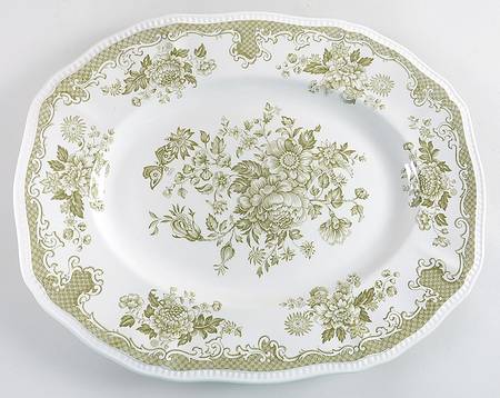 Balmoral Green 14" Oval Serving Platter