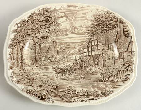 Dickens Coaching Days 12" Oval Serving Platter