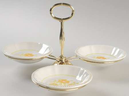 Piccadilly 7" x 12" 3-Part Relish & Metal Stand (FR) HC