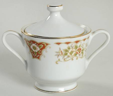 Ming Flowers Sugar Bowl & Lid