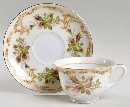 Rose Bud Footed Cup & Saucer Set