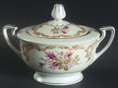 Rose Bud Sugar Bowl & Lid