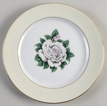 White Rose Salad Plate