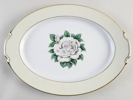 White Rose 14" Oval Serving Platter
