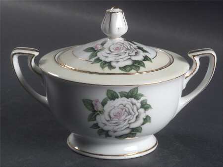 White Rose Sugar Bowl & Lid