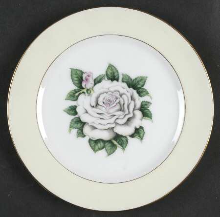 White Rose Bread & Butter Plate