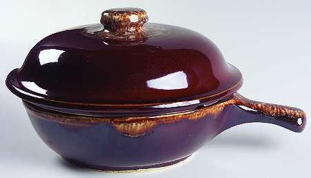 Brown Drip 1 Qt Round Covered Casserole