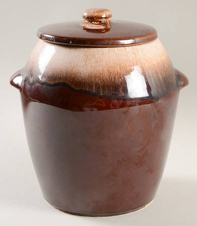 Brown Drip Cookie Jar & Lid