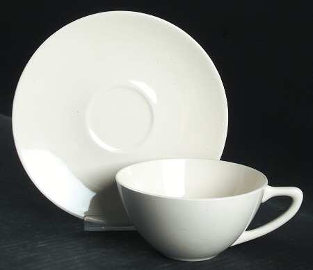 Accent White Flat Cup & Saucer Set by Edwin Knowles