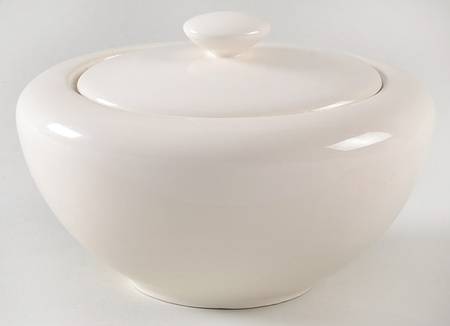 Accent White Sugar Bowl & Lid