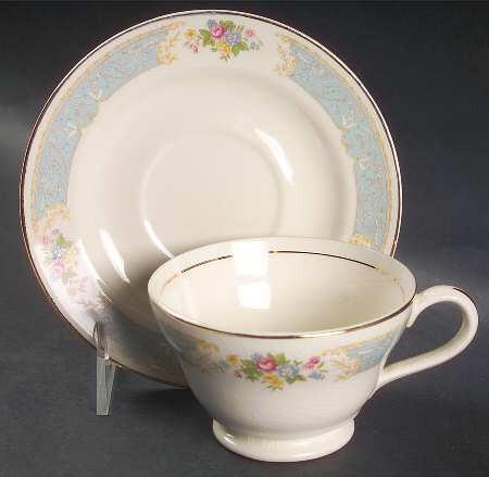 Blue Dawn Footed Cup & Saucer Set