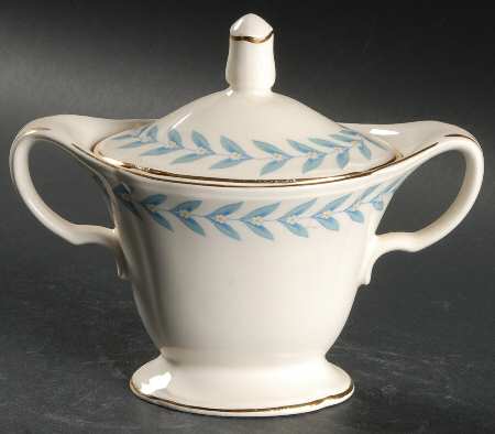 Blue Laurel Sugar Bowl & Lid