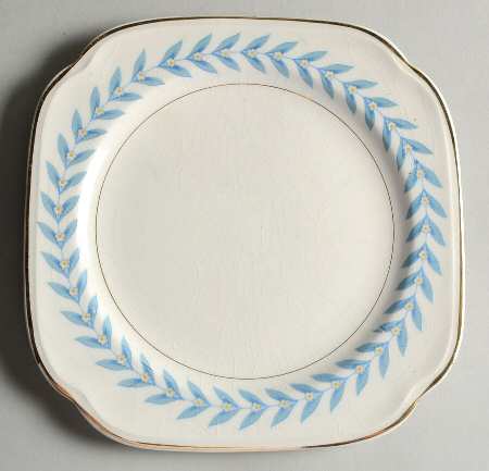 Blue Laurel Square Salad Plate