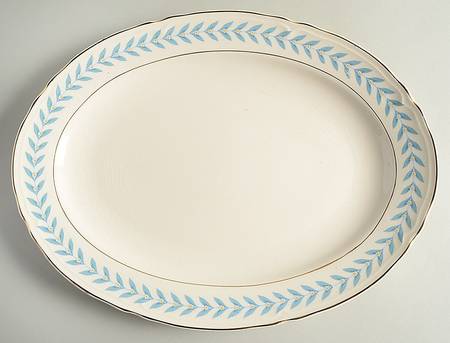 Blue Laurel 13" Oval Serving Platter