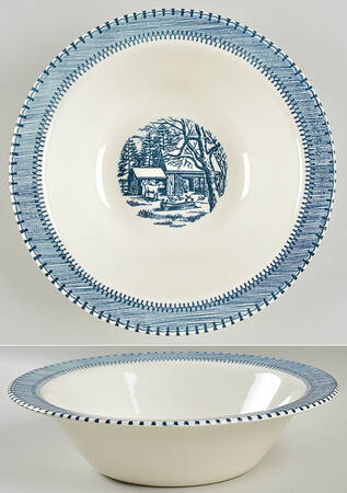 Country Life Blue 9" Round Vegetable Bowl