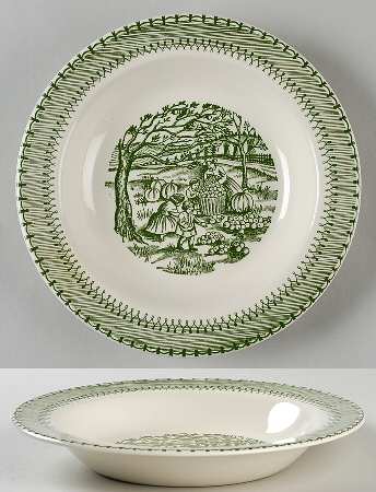 Country Life Green Rim Soup Bowl