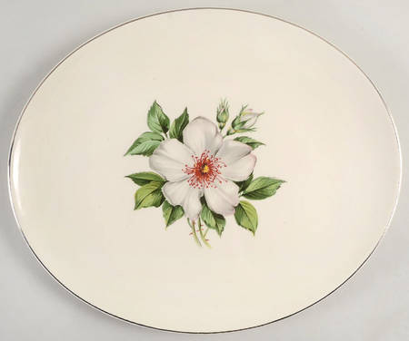 Damask Rose 14" Oval Serving Platter