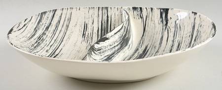 Ebonette 11" Oval Divided Vegetable Bowl