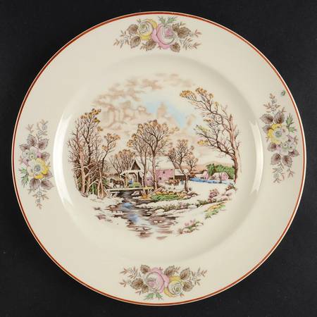 Farm In Winter Luncheon Plate