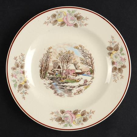 Farm In Winter Bread & Butter Plate