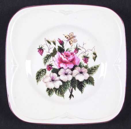 Flower Waltz Square Salad Plate