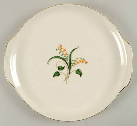 Forsythia Handled Cake Plate