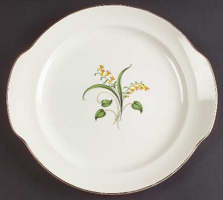 Forsythia Handled Cake Plate