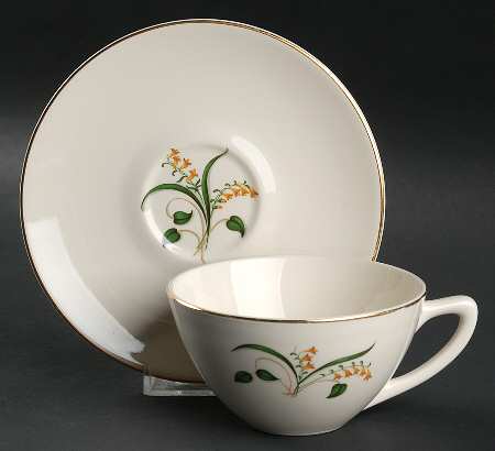 Forsythia Flat Cup & Saucer Set by Edwin Knowles