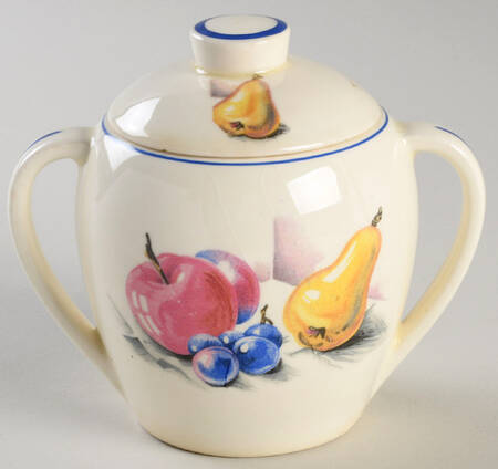 Fruits (Inner Blue Verge) Sugar Bowl & Lid