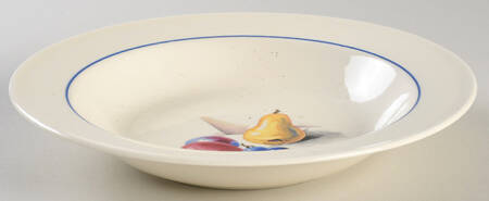 Fruits (Inner Blue Verge) Rim Soup Bowl by Edwin Knowles