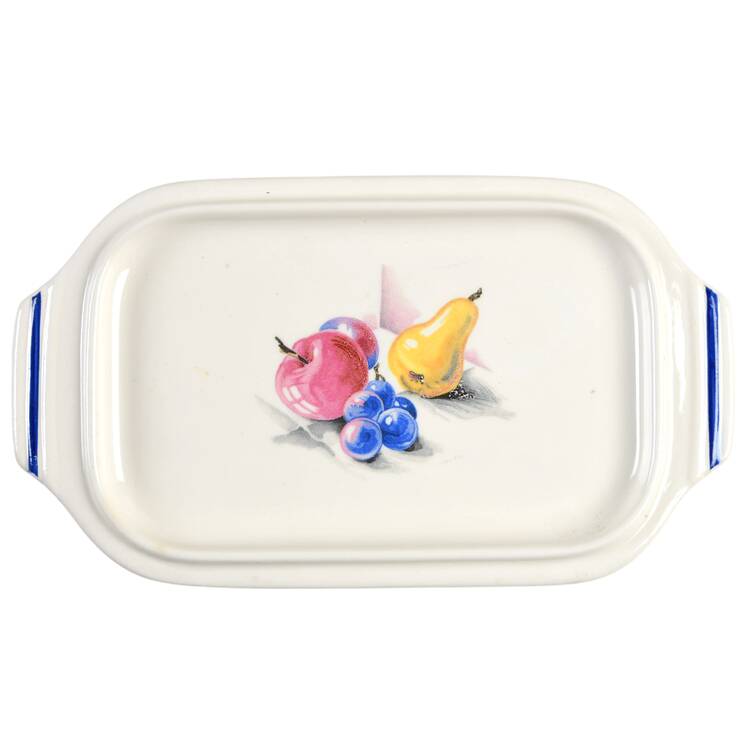 Fruits (Inner Blue Verge) 1/2 Pound Butter Dish No Lid