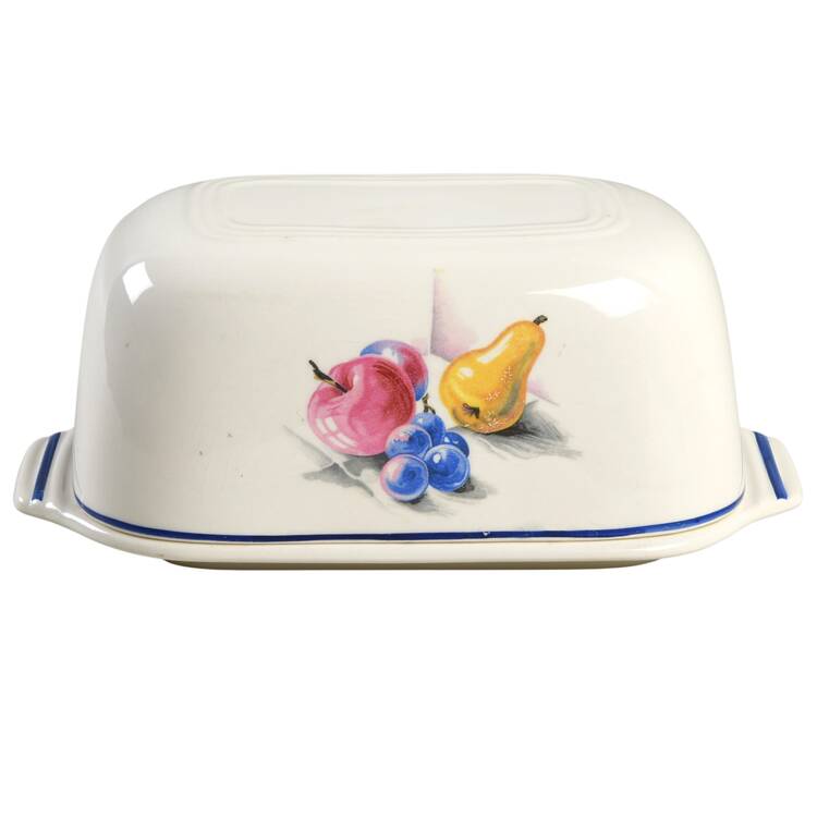 Fruits (Inner Blue Verge) Half Pound Covered Butter by Edwin Knowles