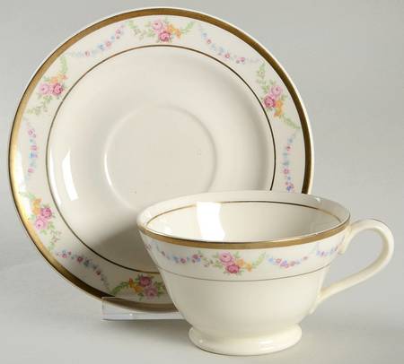 Garland Footed Cup & Saucer Set