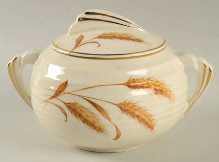 Golden Wheat Sugar Bowl & Lid