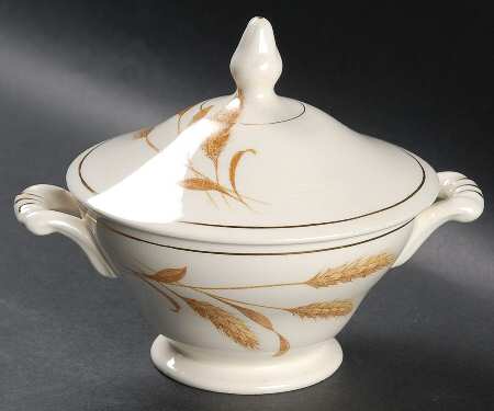 Golden Wheat Sugar Bowl & Lid