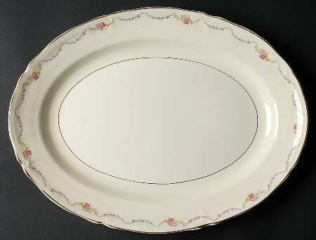 James Floral Festoon 15" Oval Serving Platter