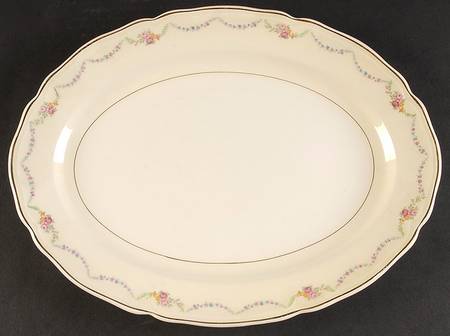 James Floral Festoon 13" Oval Serving Platter