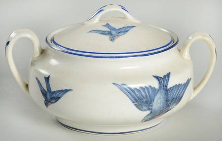Blue Bird Sugar Bowl & Lid