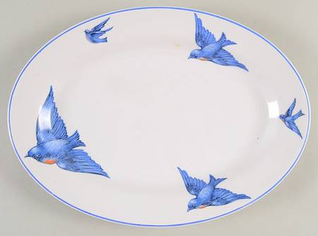 Blue Bird 11" Oval Serving Platter