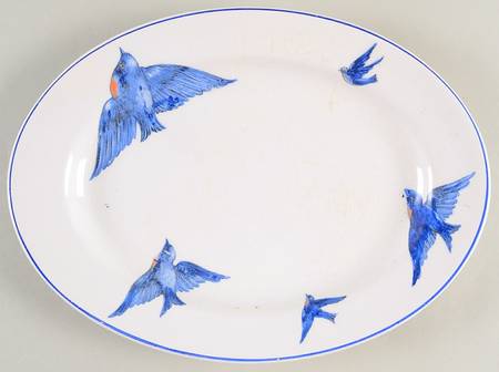 Blue Bird 11" Oval Serving Platter