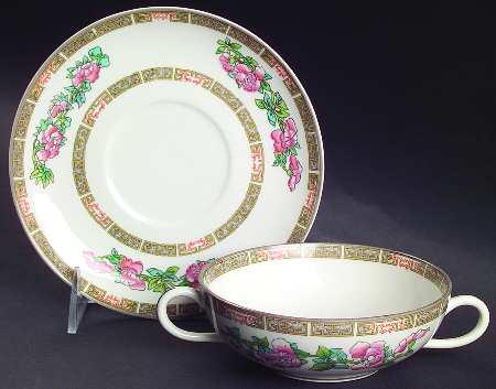 KNO175 Flat Cream Soup Bowl & Saucer Set
