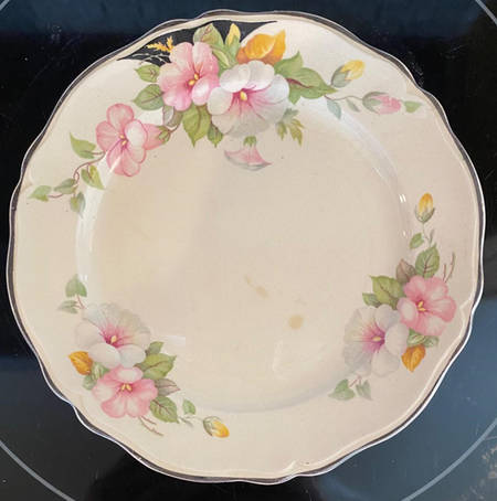 Morning Glory (Platinum Trim) Bread & Butter Plate