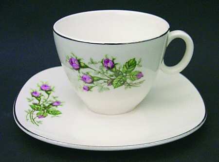 Moss Rose Flat Cup & Saucer Set