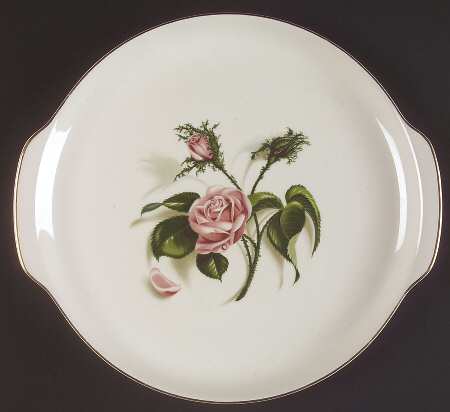 Moss Rose Handled Cake Plate