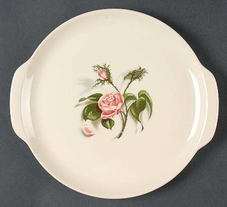 Moss Rose Handled Cake Plate