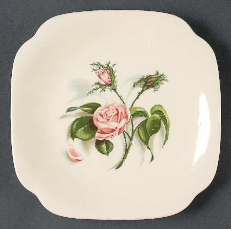 Moss Rose Square Salad Plate